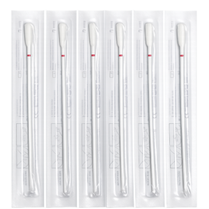 Sterile swab with breaking point